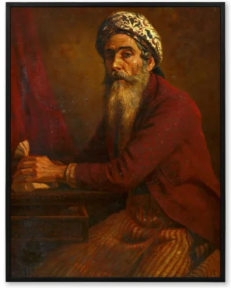 Vintage Old Man Portrait Wall Art – Framed Classic Canvas