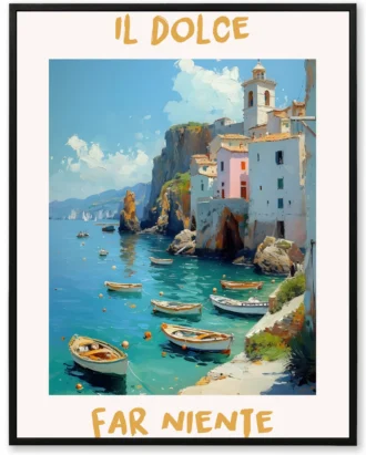 Il Dolce Far Niente Italy Wall Art, Coastal Summer Canvas