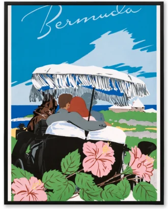Bermuda Vintage Travel Wall Art, Retro Poster Canvas