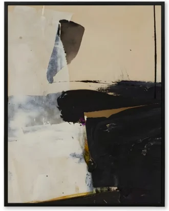 Abstract Black & Beige Canvas Wall Art