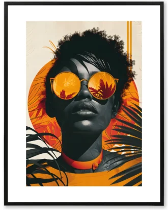 Tropical Orange Portrait Wall Art, Modern Canvas