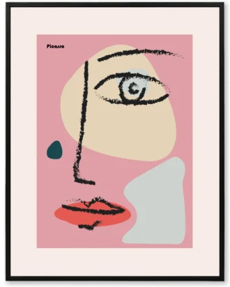 Picasso Style Abstract Face Art – Modern Minimal Canvas