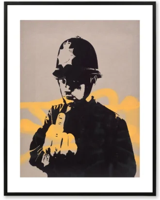 Banksy Police Wall Art, Graffiti Modern Street Canvas