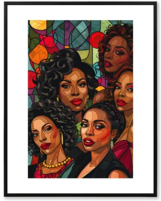 Modern Women Abstract Wall Art – Colorful Portrait Canvas