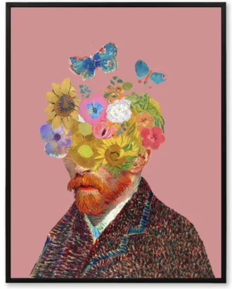 Floral Head Abstract Canvas Art – Modern Portrait